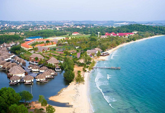 The coastal city of Sihanoukville in Cambodia