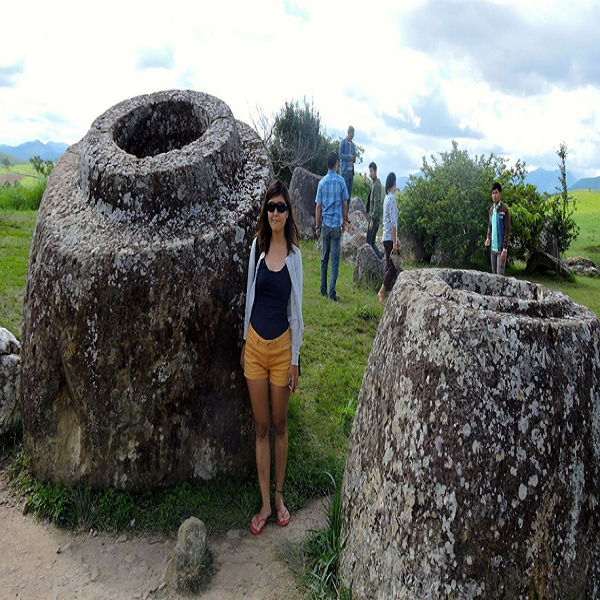 Many of stone jars are larger than a person 