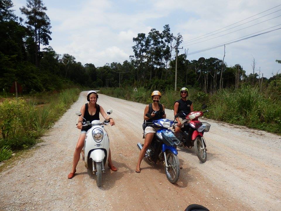 They have learnt how to ride motorbicycle in Laos