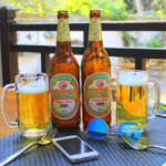 Drinking beer in Laos