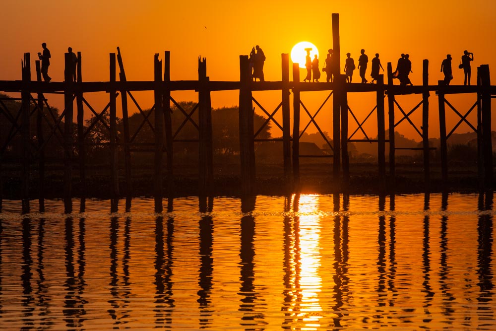 Meeting the sun at U Bein bridge