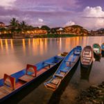 Walking leisurely along Song Nam river in Vang Vieng