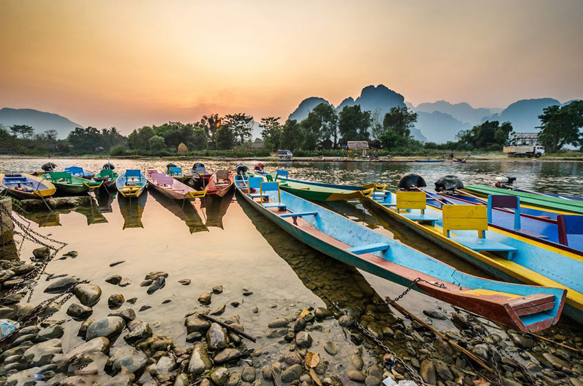 Vang Vieng, a peaceful, relaxing town in Laos